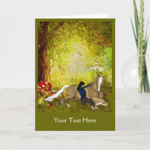 Girl With Horse Fantasy Art Photo Card