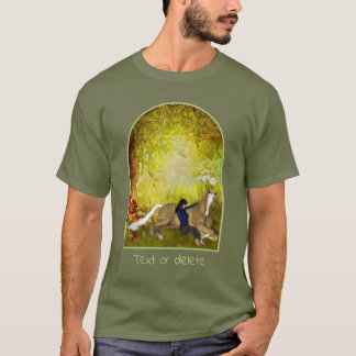 Girl With Horse Flowers Fantasy Art Personalized T-Shirt