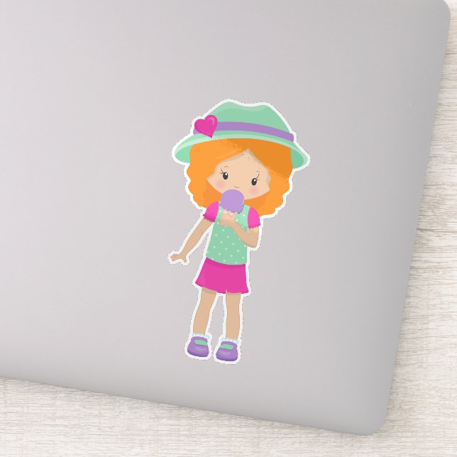 Girl With Ice Cream, Little Girl, Orange Hair (Detail)