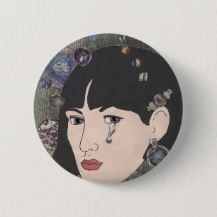 Girl With Kaleidoscope Eyes 6 Cm Round Badge
