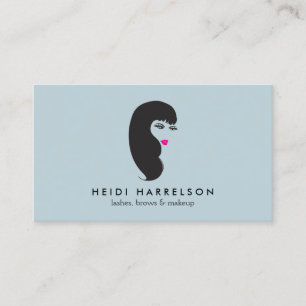 Girl with Lashes on Lt Blue Beauty Business Card