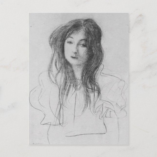 Girl with long hair by Gustav Klimt Postcard (Front)