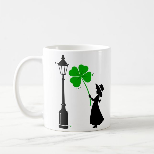 Girl with lucky clover coffee mug (Left)