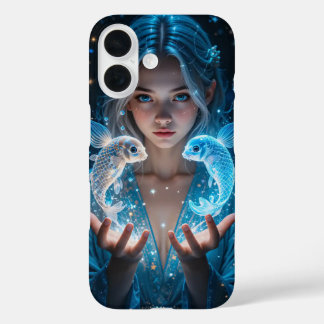 girl with magic fish iPhone 16 case