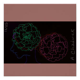 Girl with Marigold Afro Puffs Glossy Poster