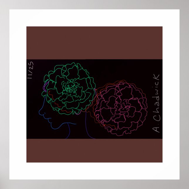 Girl with Marigold Afro Puffs Poster (Front)