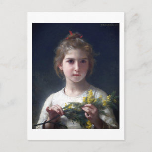 Girl with Mimosa, Bouguereau Postcard
