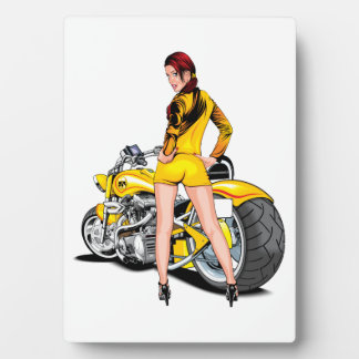 Girl With Motorbike Plaque