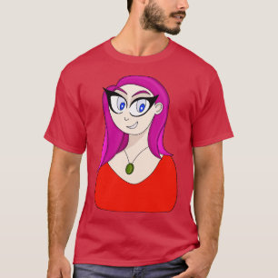 Girl with Necklace and Stylish Hair T-Shirt