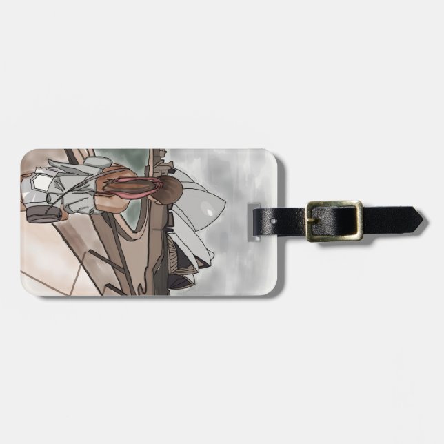 Girl with Opera house at Sydney. Luggage Tag (Front Horizontal)