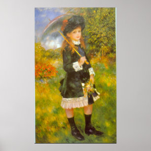 Girl with Parasol by Pierre Renoir Poster
