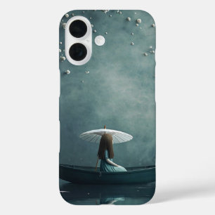 Girl with Parasol in Boat iPhone 16 Case