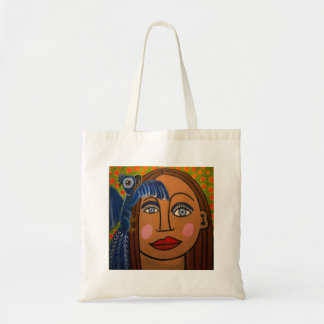 Girl with Parrot by Genevieve & John Tote Bag