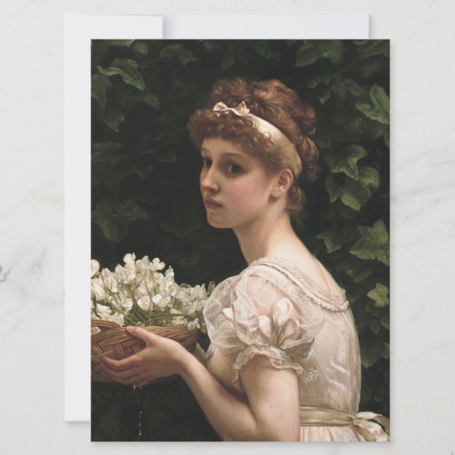 Girl With Pea Blossoms (by Edward Poynter) Card (Front)