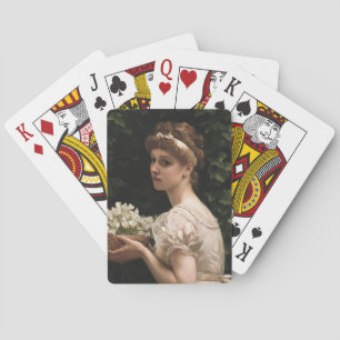 Girl With Pea Blossoms (by Edward Poynter) Playing Cards