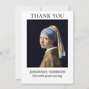 Girl with pearl earring 1665 Johannes Vermeer Thank You Card