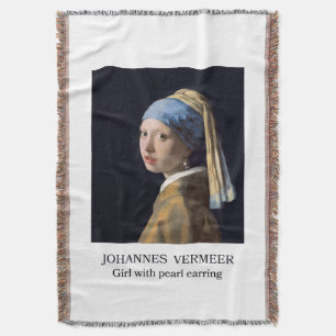 Girl with pearl earring 1665 Johannes Vermeer Throw Blanket