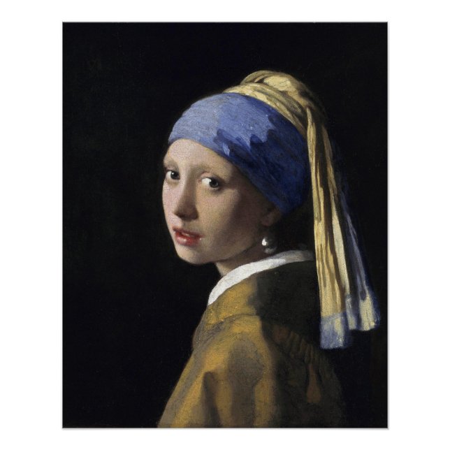 Girl with Pearl Earring Johannes Vermeer Glossy Poster (Front)