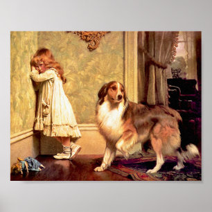 Girl with Pet Sheltie: "A Special Pleader" Poster