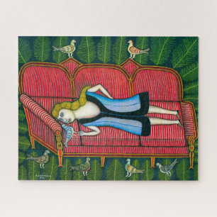 Girl with Pigeons   Morris Hirshfield   Jigsaw Puzzle