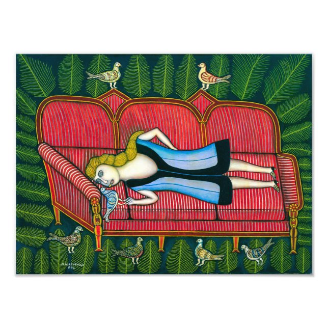 Girl with Pigeons | Morris Hirshfield | Photo Print (Front)