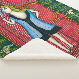 Girl with Pigeons Morris Hirshfield Sherpa Blanket