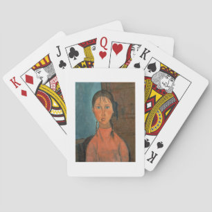 Girl with Pigtails, c.1918 (oil on canvas) Playing Cards