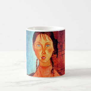 Girl with Pigtails, Modigliani Coffee Mug