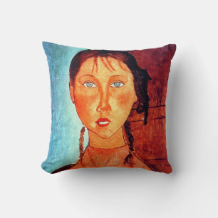 Girl with Pigtails, Modigliani Cushion