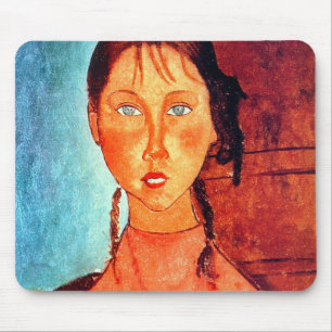 Girl with Pigtails, Modigliani Mouse Mat
