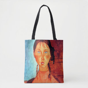 Girl with Pigtails, Modigliani Tote Bag