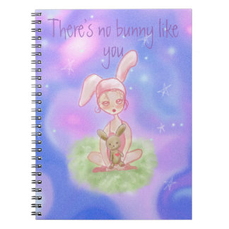 Girl With Pink Bunny Notebook