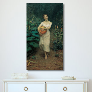 Girl with Pumpkin Zonaro 1889 Canvas Print