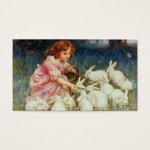 Girl with rabbits