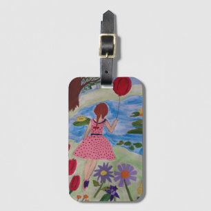 Girl With Red Balloon Luggage Tag