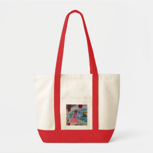 Girl With Red Balloon Strap Tote Bag