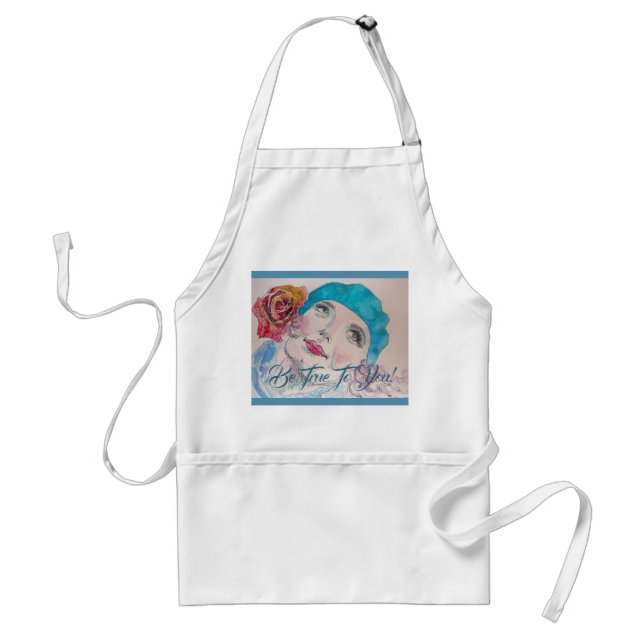 Girl With Red Rose Beret Be True To You Apron (Front)
