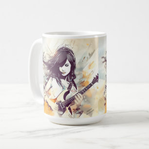 Girl with rock music vibes coffee mug