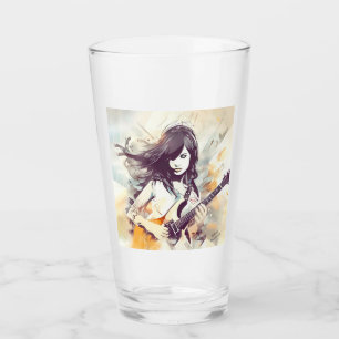 Girl with rock music vibes glass