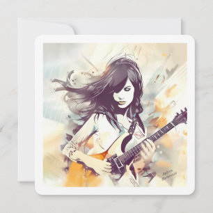 Girl with rock music vibes invitation