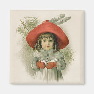 Girl with Snowballs Magnet
