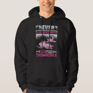 Girl with snowmobile hoodie