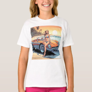 Girl with sports car T-Shirt