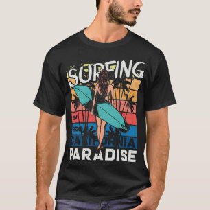 Girl with surfing board 2 T-Shirt