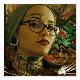 Girl With Tats Poster