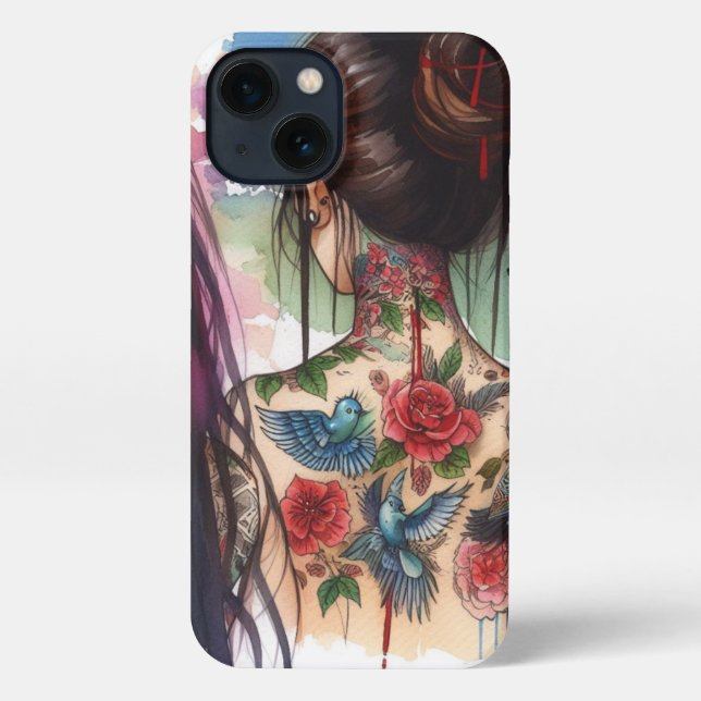 Girl with tattoos iPhone Case (Back)