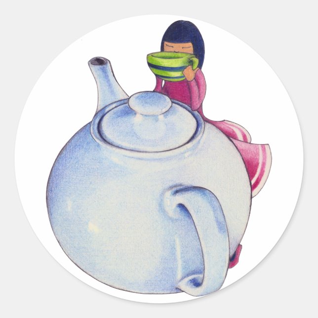 Girl with Tea Sticker (Front)