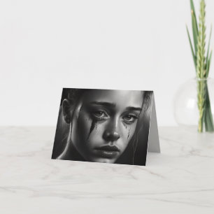 Girl with tears announcement