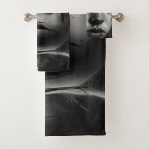 Girl with tears bath towel set