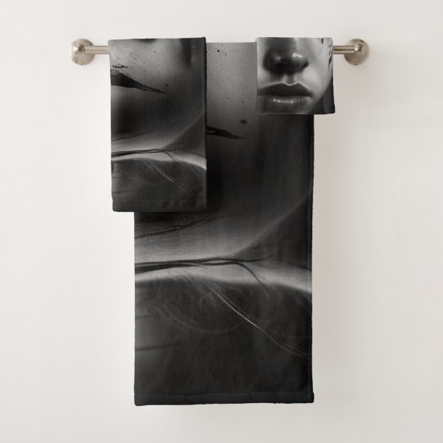 Girl with tears bath towel set (Insitu)